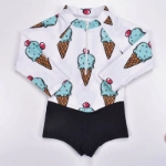 Picture of Front Zip Ice Cream Swimsuit with Swim Cap