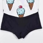 Picture of Front Zip Ice Cream Swimsuit with Swim Cap