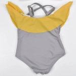 Picture of Grey Swimsuit with Yellow Rose and Kicks with Swimming Cap