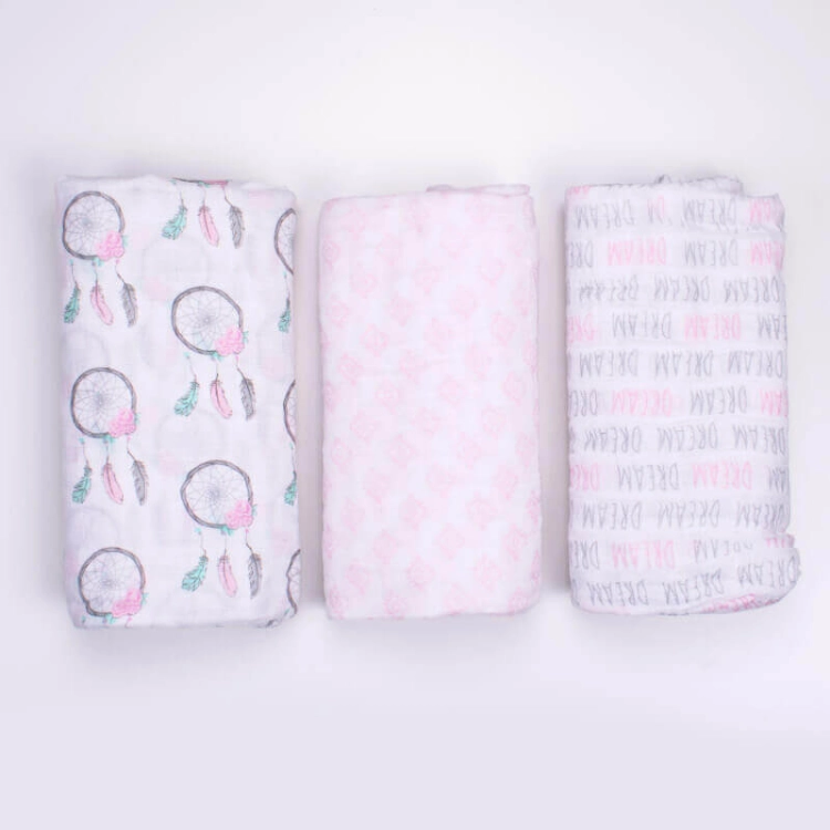 Picture of Three Pieces Engraved Cradle Cover With Dream Catcher Design For Newborn