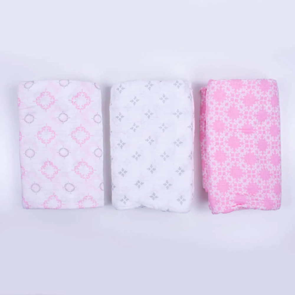Picture of Three Pieces Engraved Cradle Cover For Newborn