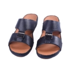 Picture of Black Plain Slippers St Mario For Men