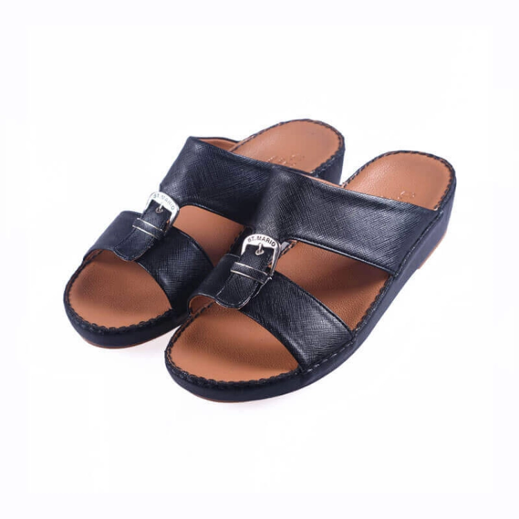 Picture of Black Slippers St Mario With Smooth Texture For Men