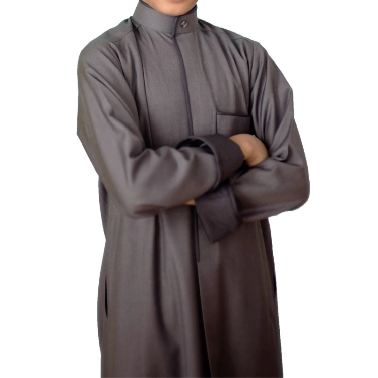 Picture of Al Jazeera Special Dark Grey Winter Dishdasha for Boys (With Name Embroidery)