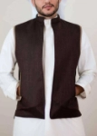 Picture of Dark Brown and Beige Vest for Men (Worn on Both Sides)