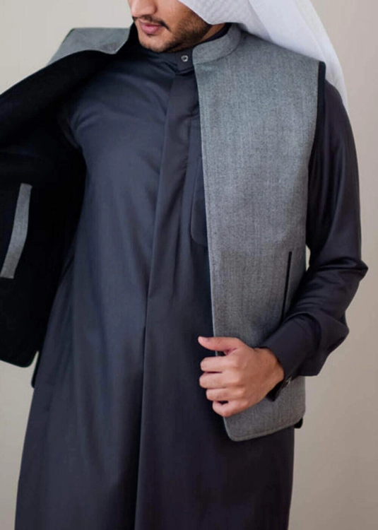 Picture of Grey and Black Vest for Men (Worn on both sides)