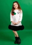 Picture of Dress With Three Flowers For Girls (With Black Name Embroidery Option)