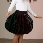 Picture of Black Wavy Skirt For Girls
