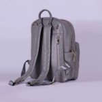 Picture of Grey Leather Maternity Backpack With Changing Pad Travel (With Name Embroidery)
