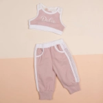 Picture of Two Pieces Pink Sleeveless Set For Babies (With Name Printing Option)