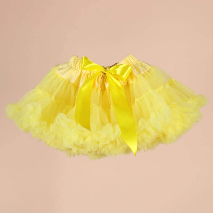 Picture of Yellow Fluffy Skirt For Girls