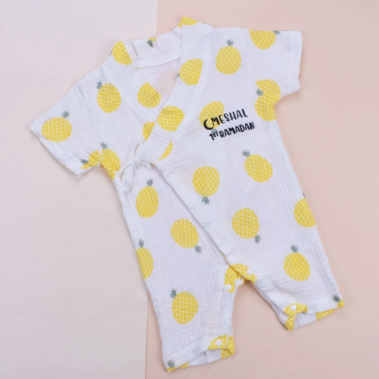 Picture of White Suit With Pineapple Print For Babies (With Name Embroidery Option)