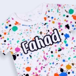 Picture of White T-Shirt With Color Spots (With Name Printing)