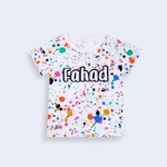 Picture of White T-Shirt With Color Spots (With Name Printing)
