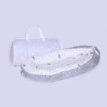 Picture of White And Grey Portable Baby Bed (With Name Printing)