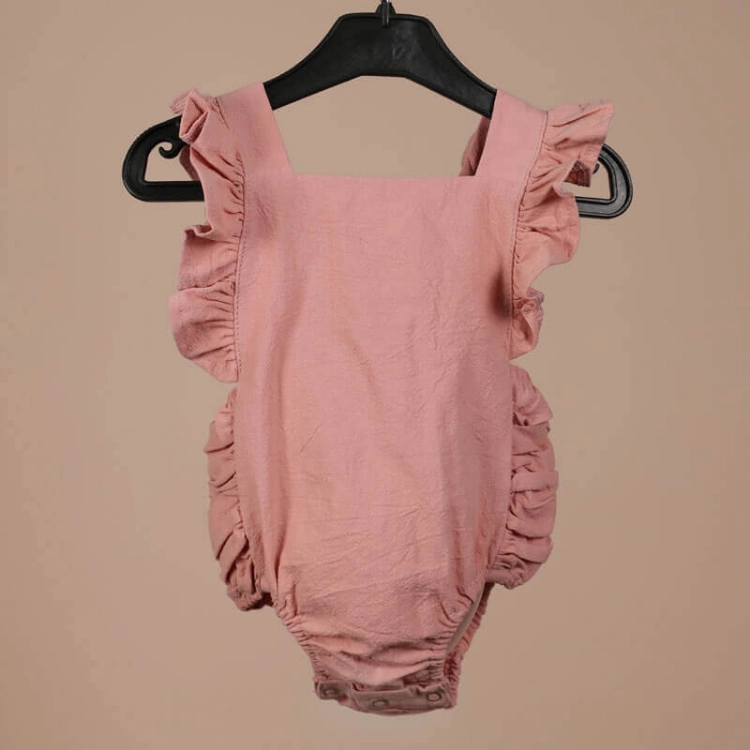 Picture of Pink Sleeveless Suit For Babies (With Name Embroidery)