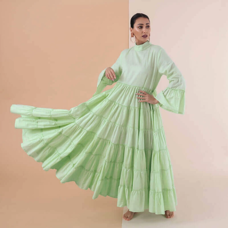 Picture of Mint Green Pastel Summer Dress For Women