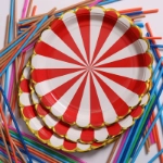 Picture of Red And White Pattern Paper Plate