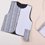 Picture of White Gergean Vest With Bag For Boys (With Name Embroidery)