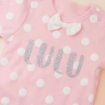 Picture of Pink Polka Dot Gentlemen Suit For Baby (With Name Printing Option)