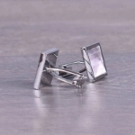 Picture of Silver Cufflink With Light Pink Stone