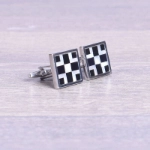 Picture of Silver Cufflink With Black & White Squares
