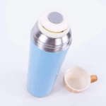 Picture of 500 ML Blue Wooden Hot and Cold Beverage Bottle