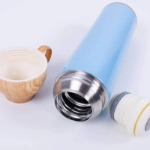 Picture of 500 ML Blue Wooden Hot and Cold Beverage Bottle