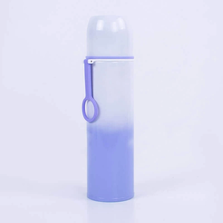 Picture of 450 ML White and Purple Hot and Cold Beverage Bottle with Cups (With Name Printing Option)