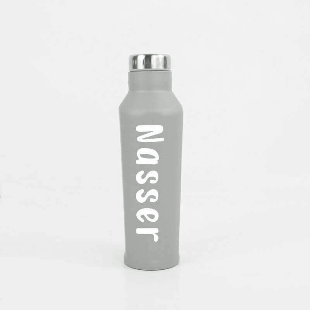 Picture of 500 ML Grey Hot and Cold Beverage Conical Bottle (With Name Printing)