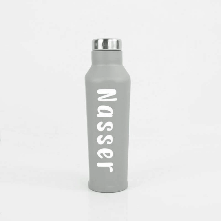 Picture of 500 ML Grey Hot and Cold Beverage Conical Bottle (With Name Printing)
