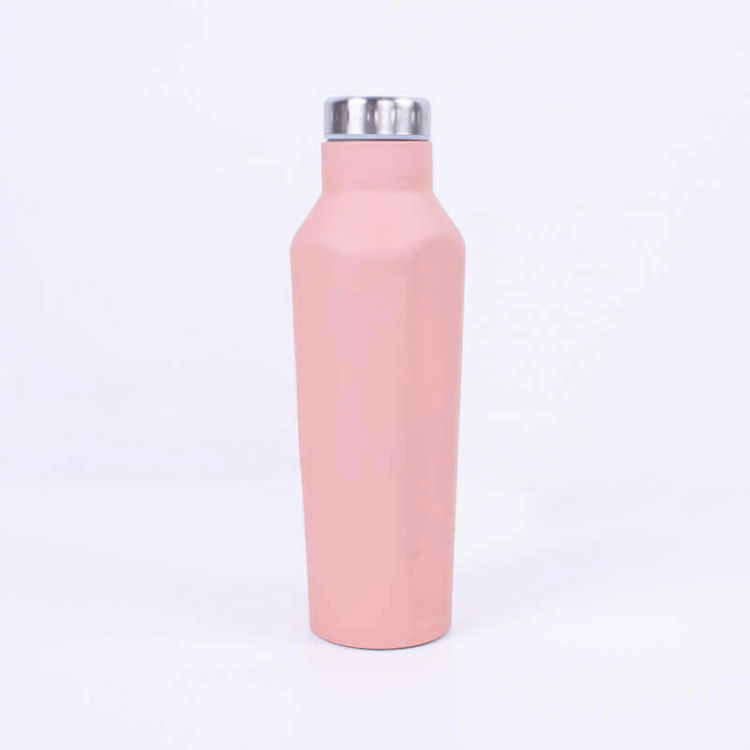 Picture of 500 ML Pink Hot and Cold Beverage Conical Bottle (With Name Printing)