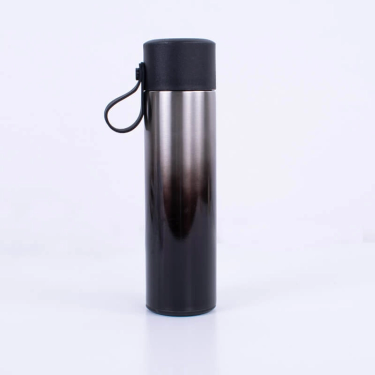 Picture of 450 ML Black (with Silver Shade) Stainless Steel Hot and Cold Beverage Bottle