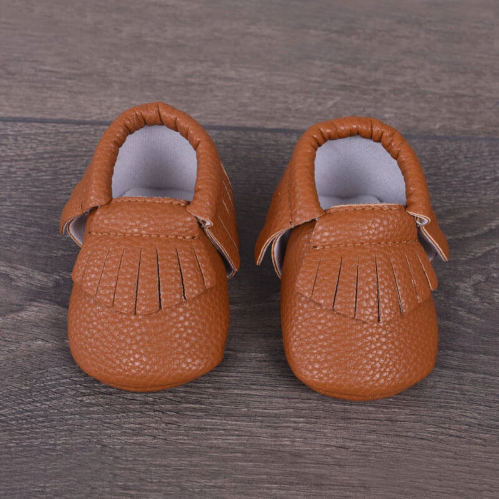 Picture of Camel Soft Leather Shoes For Babies (With Name Printing Option)