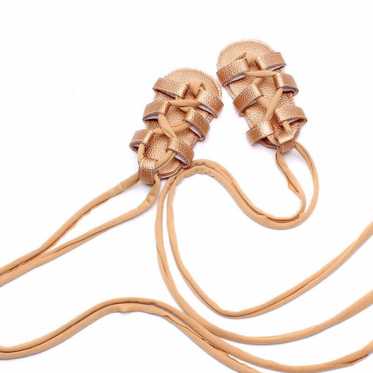 Picture of Golden Roman Sandals For Girls