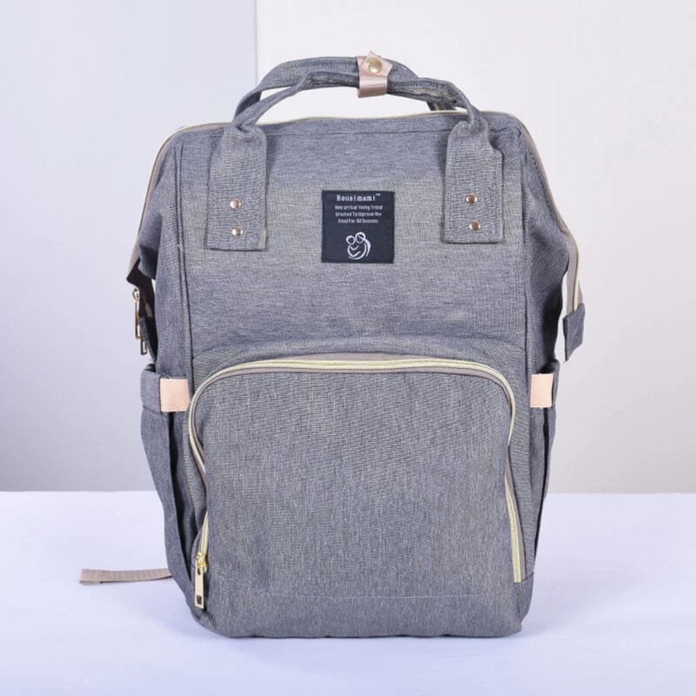 Picture of Grey Maternity Bag For Baby Care (With Name Embroidery)