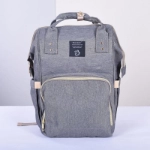 Picture of Grey Maternity Bag For Baby Care (With Name Embroidery)