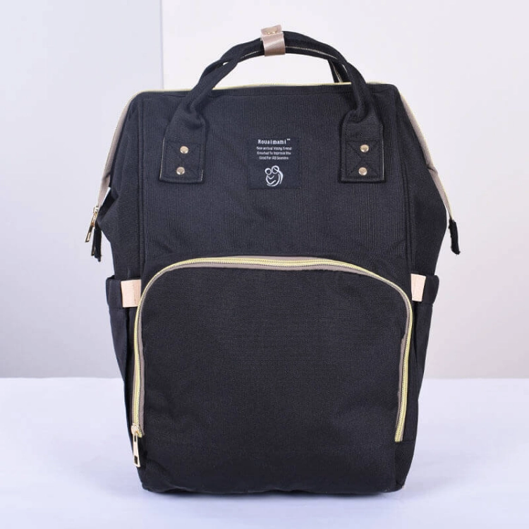 Picture of Black Maternity Bag For Baby Care (With Name Embroidery)