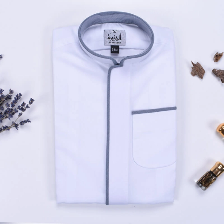 Picture of Zgert Dishdasha With Dark Gray Line For Boys (With Name Embroidery)