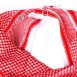 Picture of Red Shemagh Pattern Bib For Boys (With Name Embroidery)