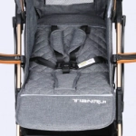 Picture of Blue Baby Stroller With Brown Handle (With Bag Name Embroidery Option)
