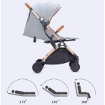 Picture of Blue Baby Stroller With Brown Handle (With Bag Name Embroidery Option)