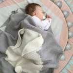 Picture of Pink And Grey Rabbit Blanket For Babies (With Name Embroidery Option)