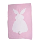 Picture of Pink And Grey Rabbit Blanket For Babies (With Name Embroidery Option)