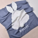 Picture of Pink And Grey Rabbit Blanket For Babies (With Name Embroidery Option)