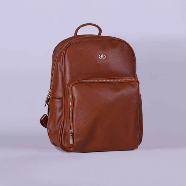 Picture of Leather Maternity Backpack With Changing Pad Travel - Multicolor (With Name Printing)
