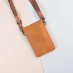 Picture of Brown Shoulder Bag With Zip Lines