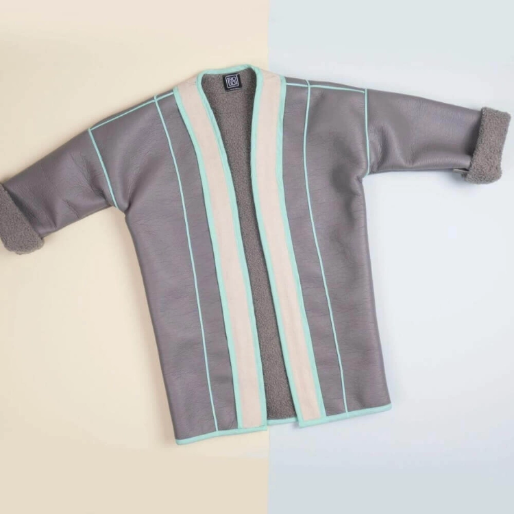 Picture of Grey Winter Jacket Furwa For Kids (With Name Embroidery)