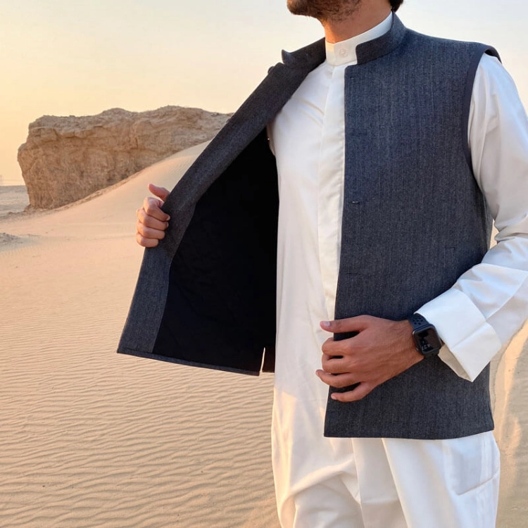 Picture of Grey Classic Winter Vest For Men