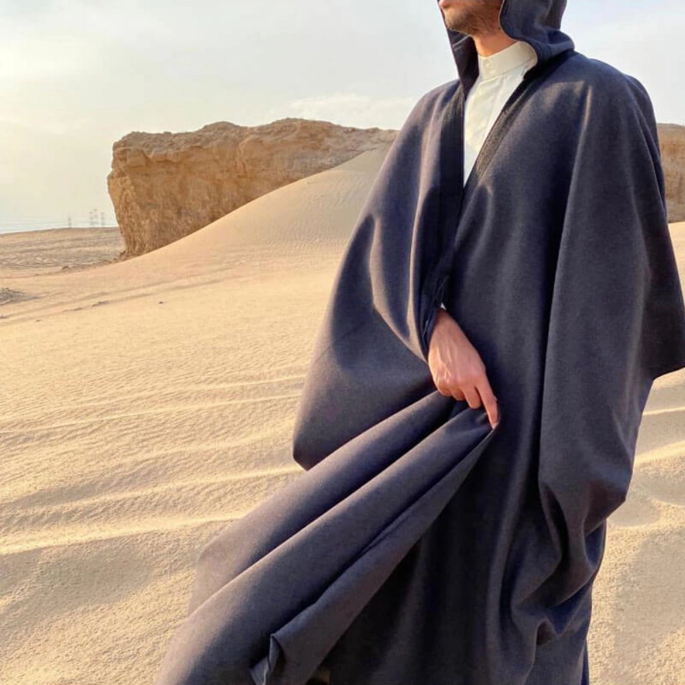 Picture of Grey Winter Bisht For Men